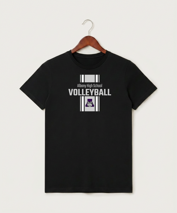 Albany High School Volleyball (Girls) - Black T-Shirt - Full Front