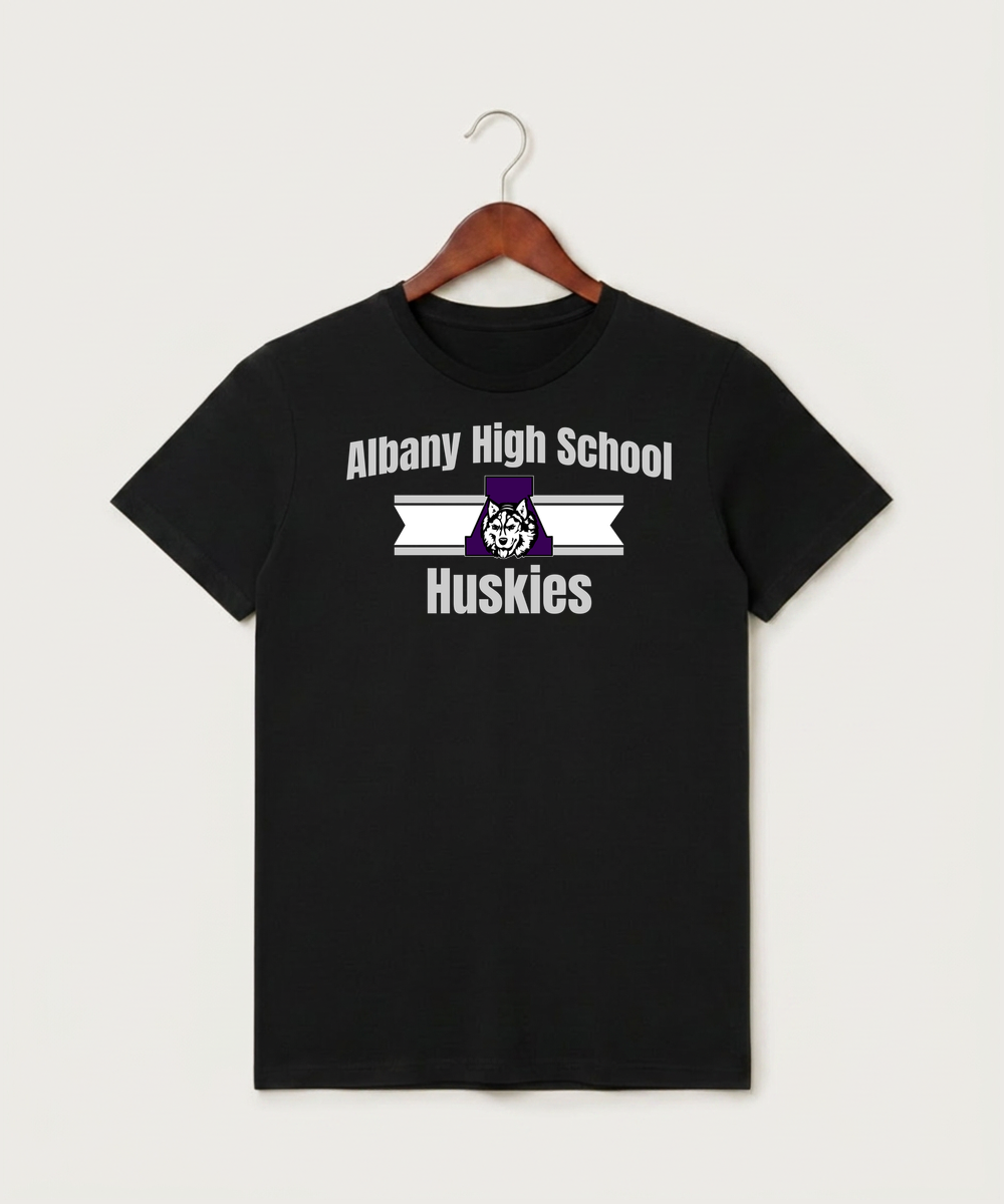 Albany High School Athletics - Black T-Shirt - Full Front