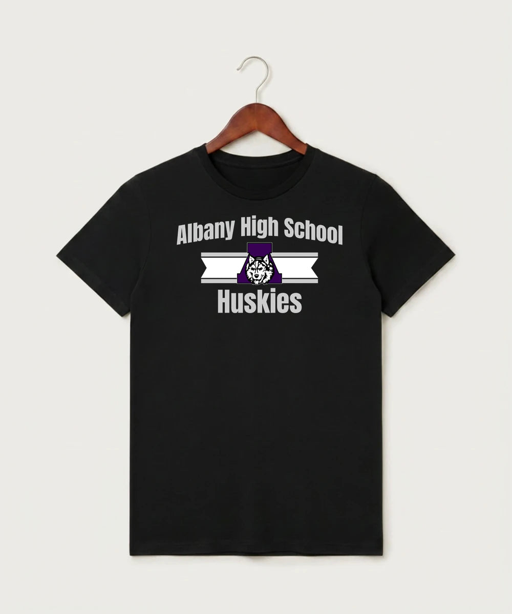 Albany High School Athletics - Black T-Shirt - Full Front