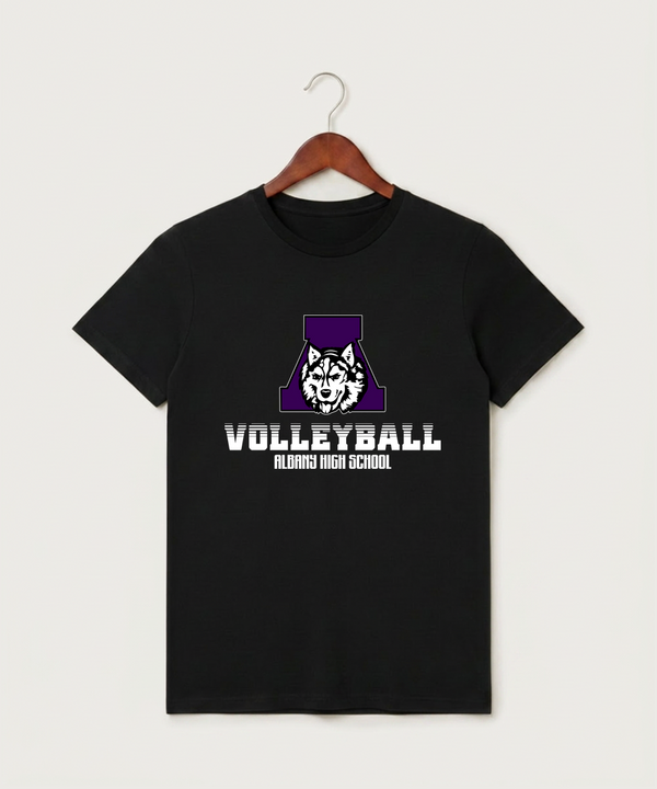 Albany High School Volleyball (Girls) - Black T-Shirt - Full Front