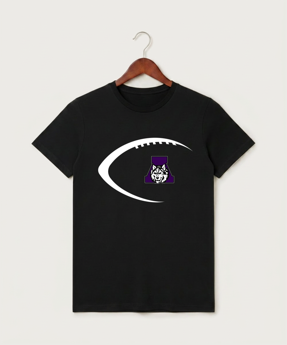 Albany High School Football (Boys) - Black T-Shirt - Full Front