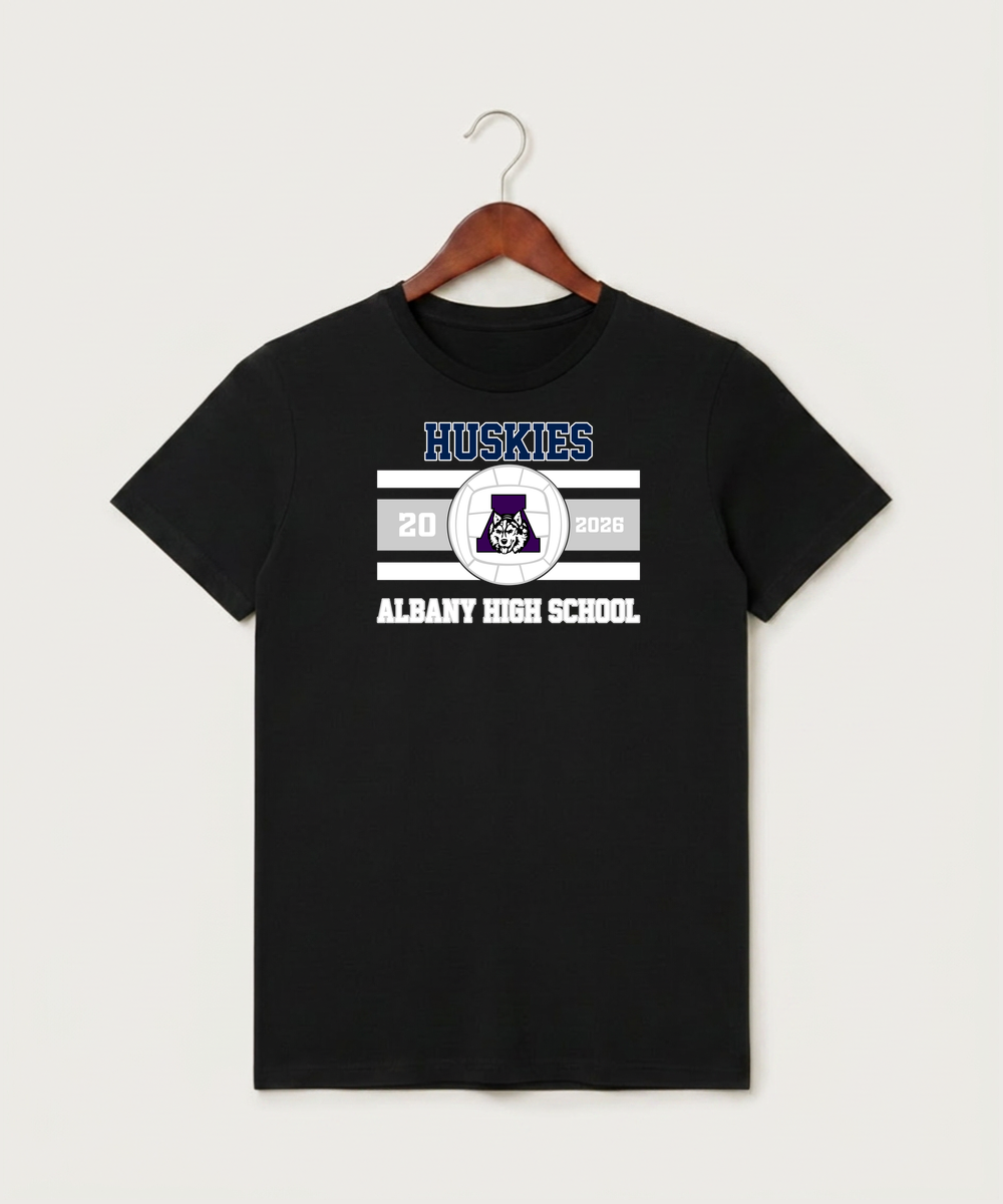 Albany High School Volleyball (Girls) - Black T-Shirt - Full Front