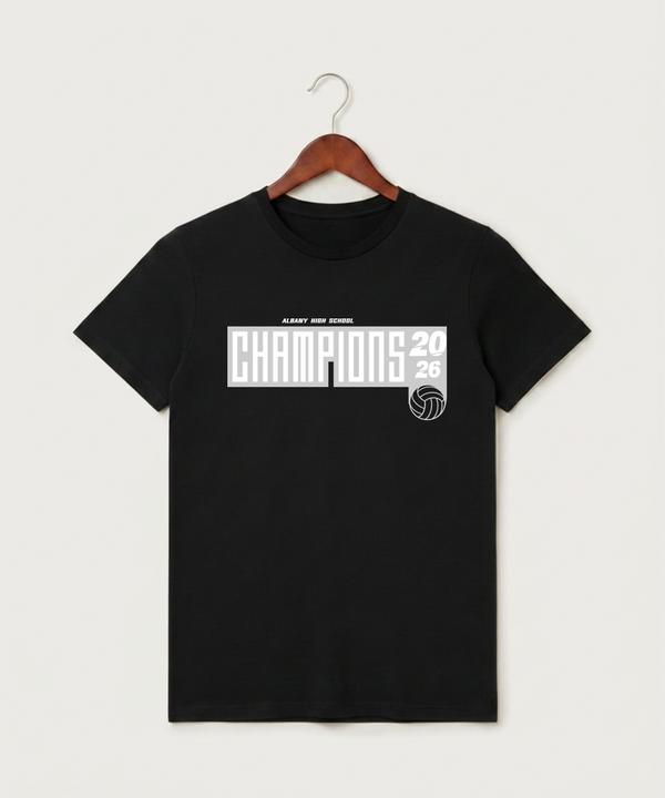 Albany High School Volleyball (Girls) - Black T-Shirt - Full Front