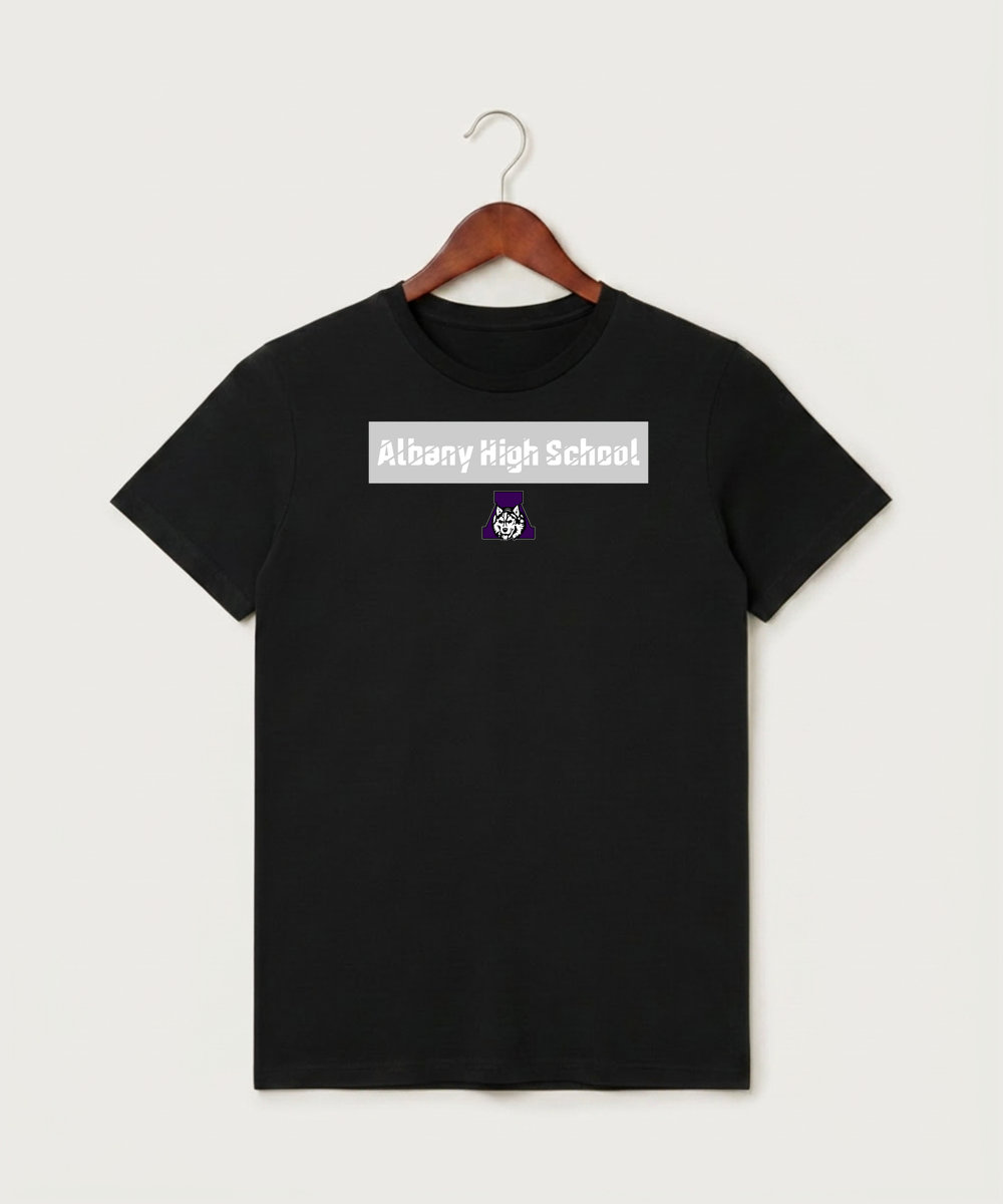 Albany High School Athletics - Black T-Shirt - Full Front