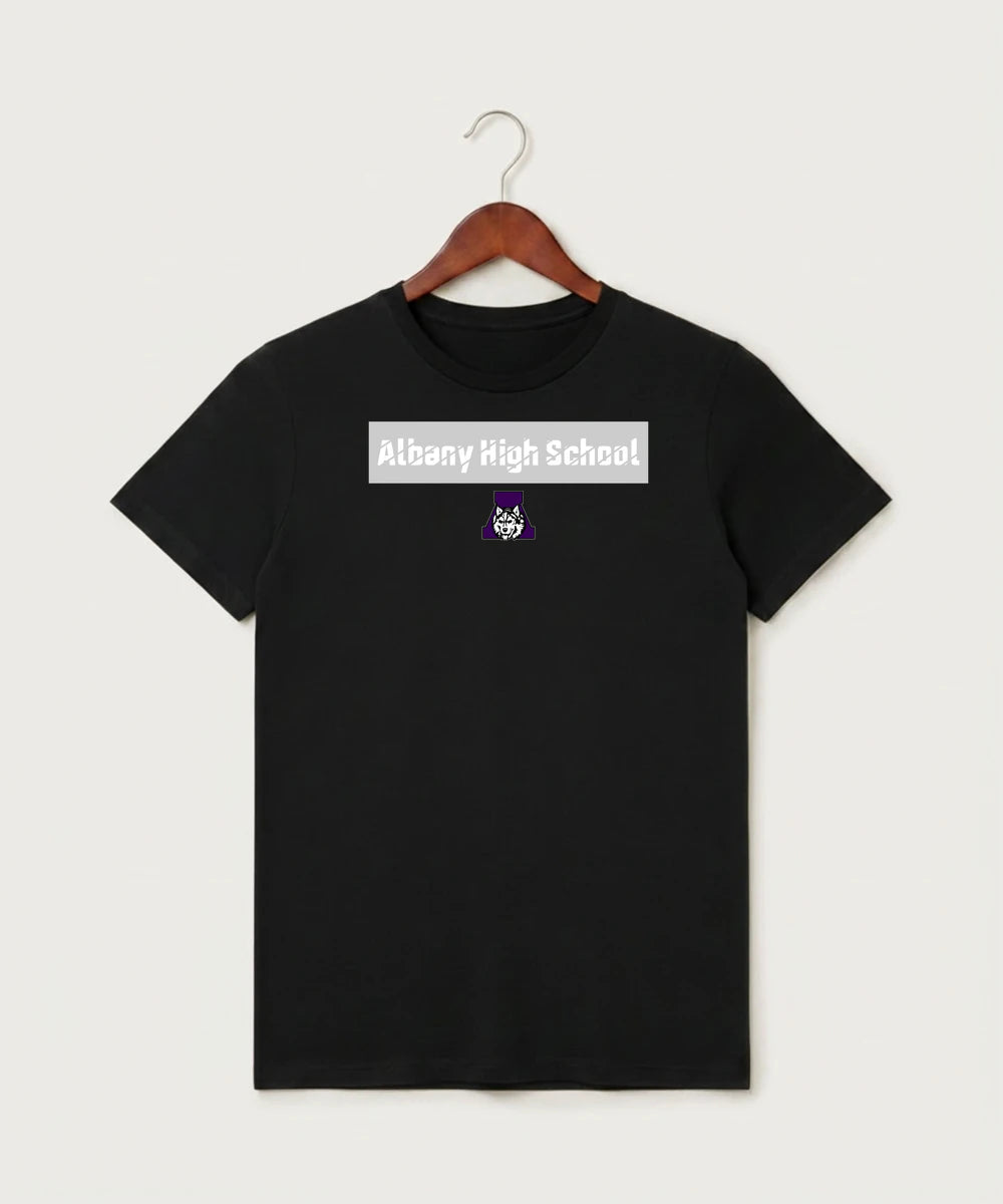 Albany High School Athletics - Black T-Shirt - Full Front