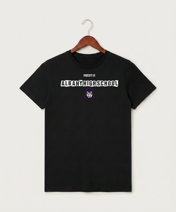 Albany High School Athletics - Black T-Shirt - Full Front