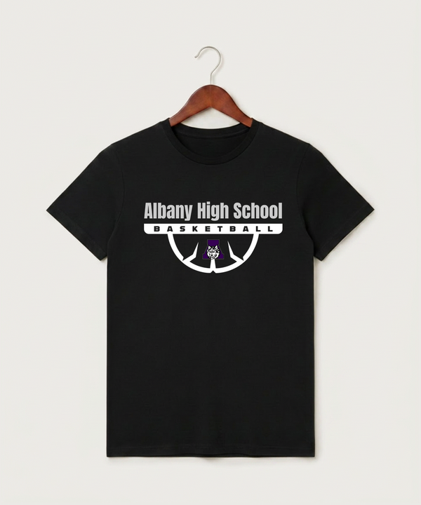 Albany High School Basketball (Boys) - Black T-Shirt - Full Front
