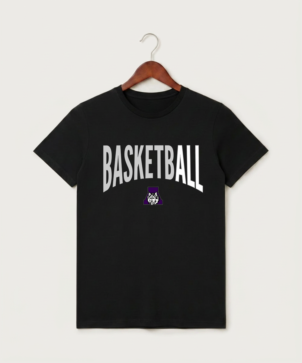 Albany High School Basketball (Boys) - Black T-Shirt - Full Front