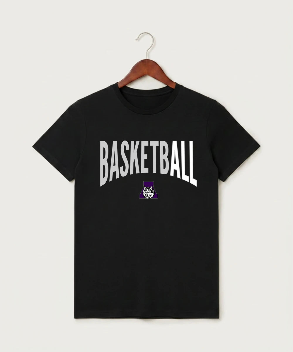 Albany High School Basketball (Boys) - Black T-Shirt - Full Front