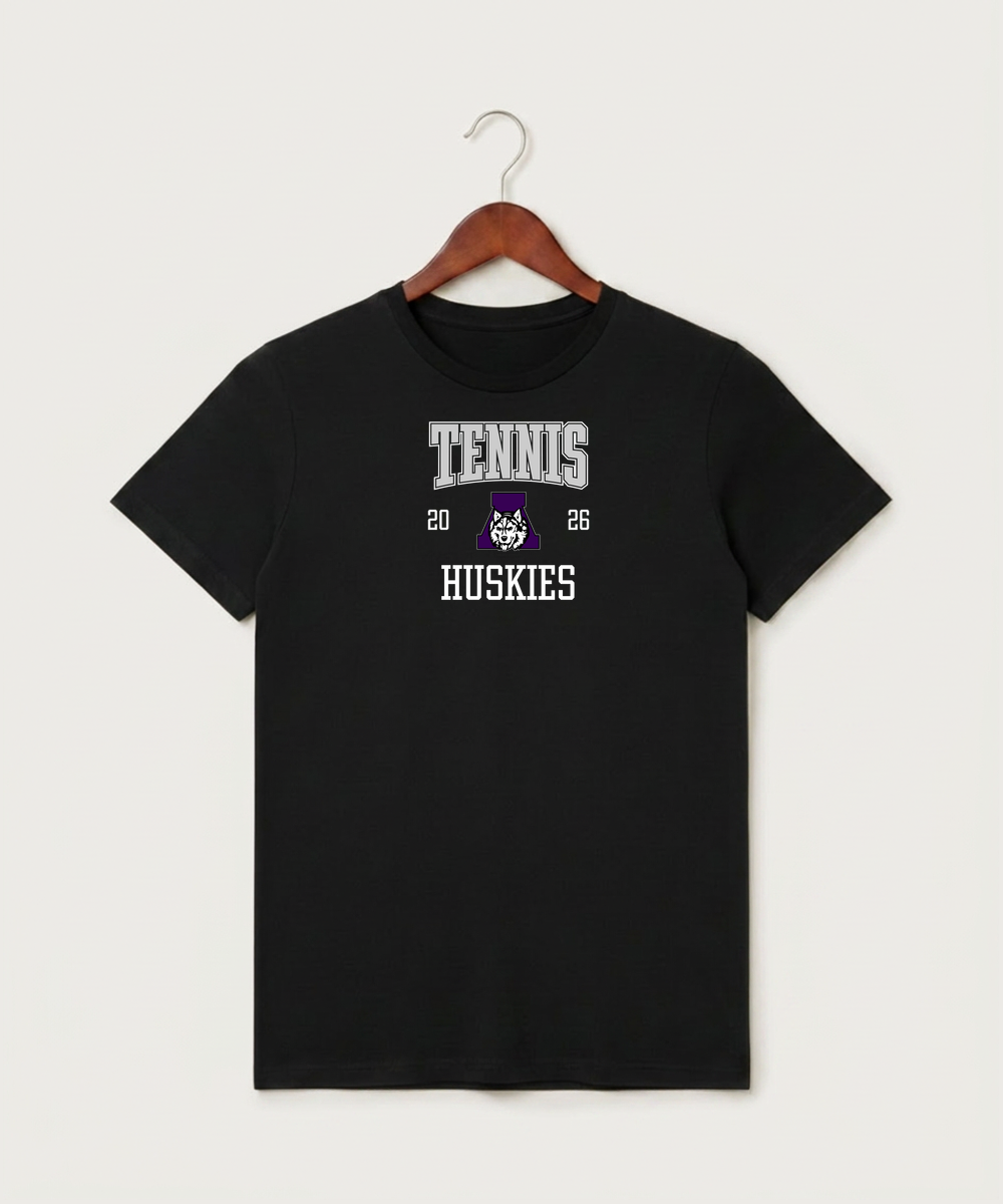 Albany High School Tennis (Boys) - Black T-Shirt - Full Front