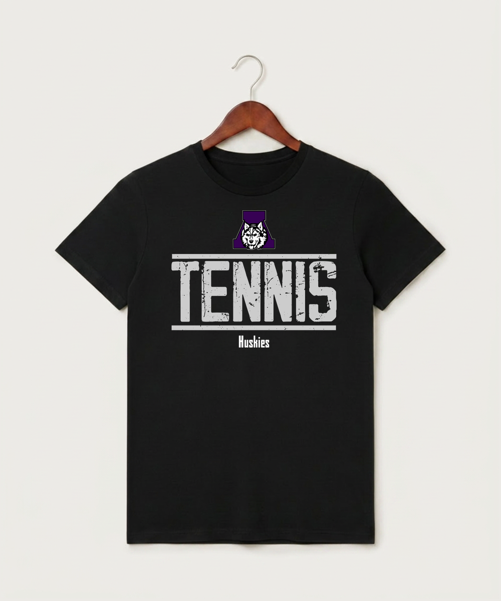 Albany High School Tennis (Boys) - Black T-Shirt - Full Front