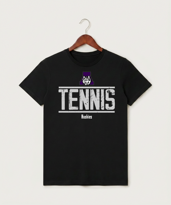 Albany High School Tennis (Boys) - Black T-Shirt - Full Front