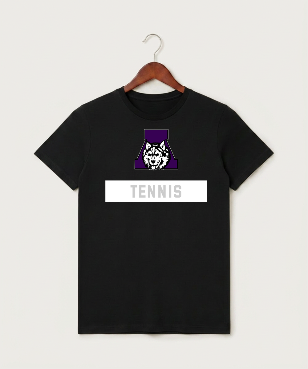 Albany High School Tennis (Boys) - Black T-Shirt - Full Front