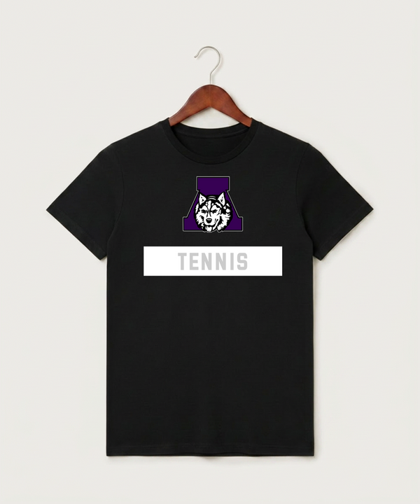 Albany High School Tennis (Boys) - Black T-Shirt - Full Front