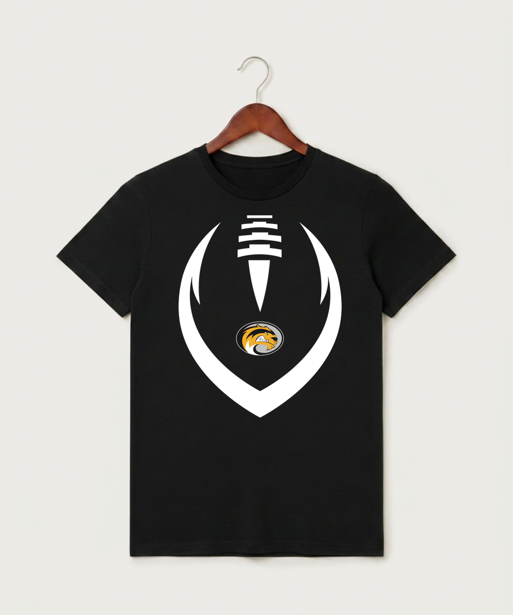 Sibley East High School Football (Boys) - Black T-Shirt - Full Front