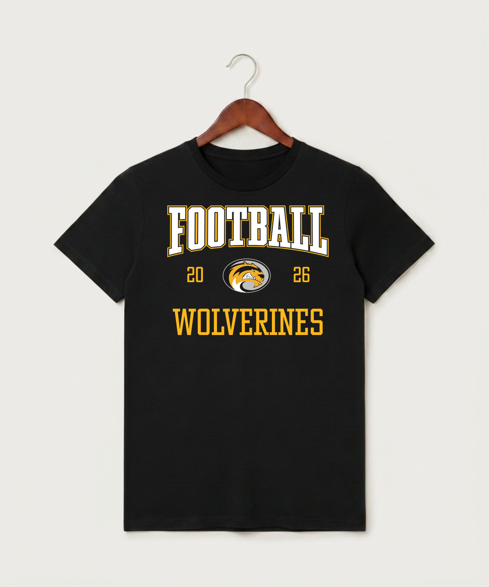 Sibley East High School Football (Boys) - Black T-Shirt - Full Front