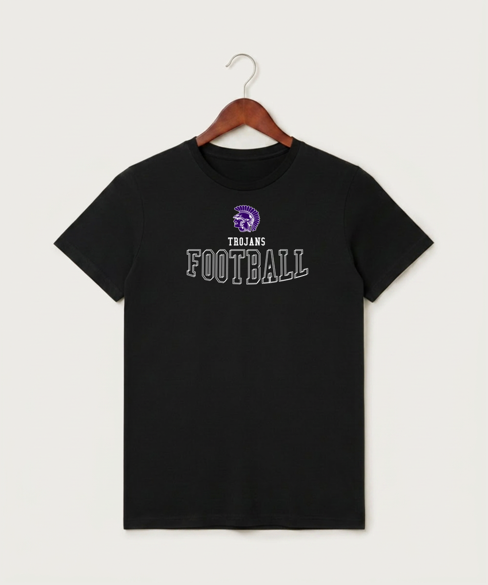 Barnesville High School Football (Boys) - Black T-Shirt - Full Front