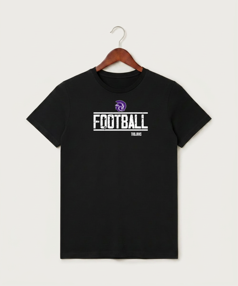 Barnesville High School Football (Boys) - Black T-Shirt - Full Front