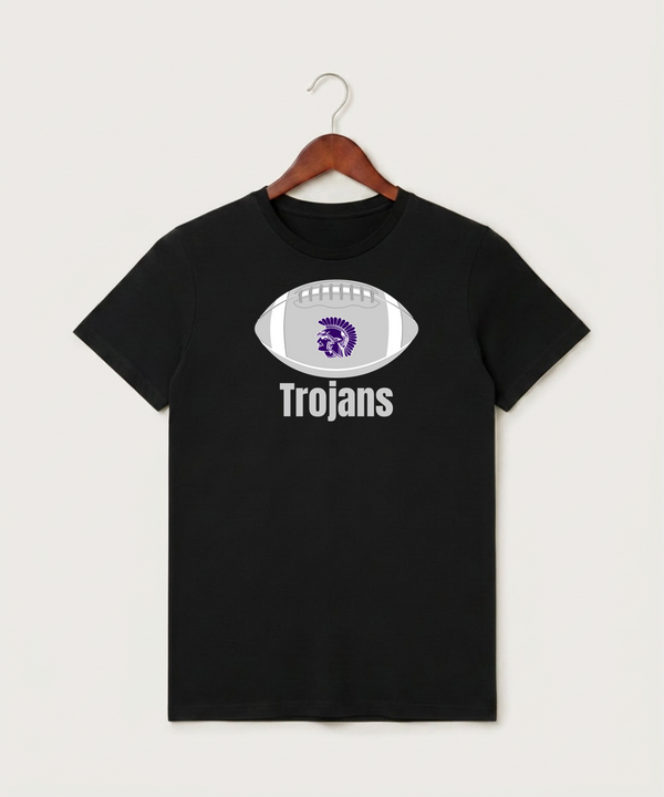 Barnesville High School Football (Boys) - Black T-Shirt - Full Front