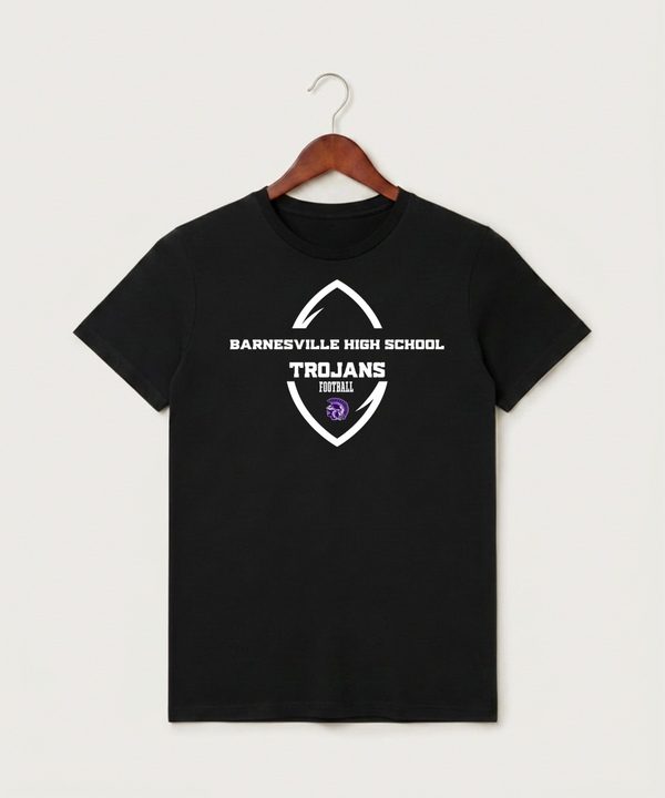 Barnesville High School Football (Boys) - Black T-Shirt - Full Front