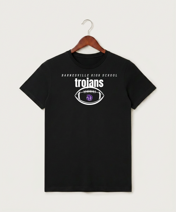 Barnesville High School Football (Boys) - Black T-Shirt - Full Front