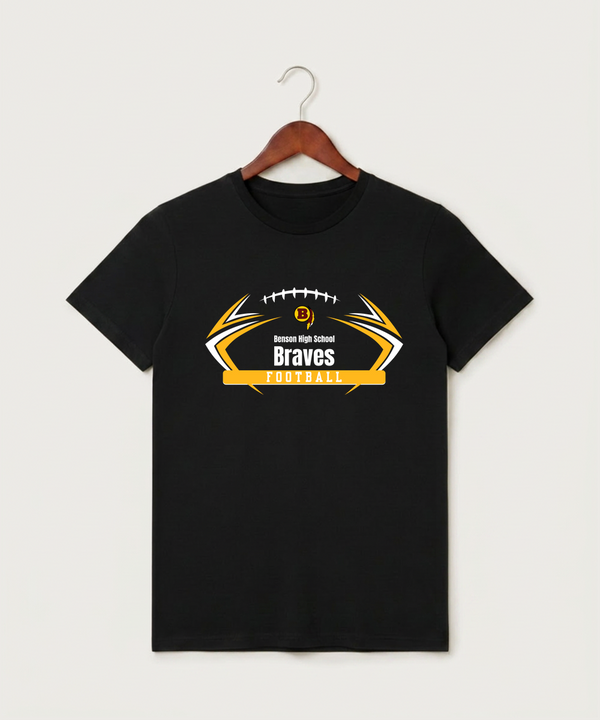 Benson High School Football (Boys) - Black T-Shirt - Full Front