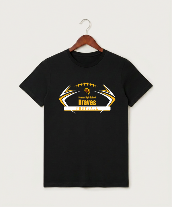 Benson High School Football (Boys) - Black T-Shirt - Full Front