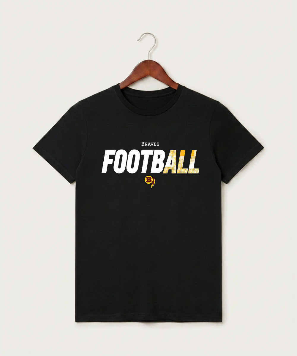 Benson High School Football (Boys) - Black T-Shirt - Full Front