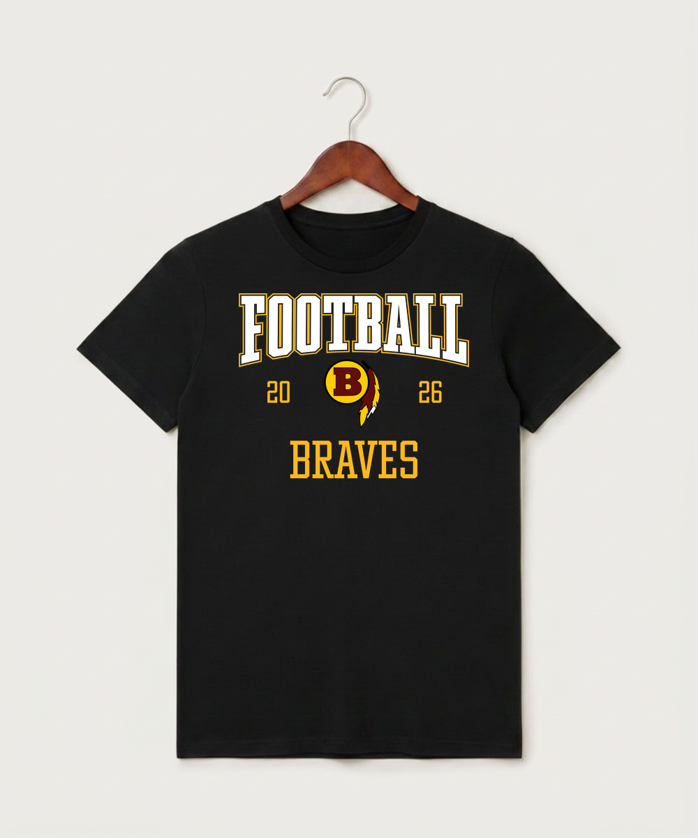 Benson High School Football (Boys) - Black T-Shirt - Full Front