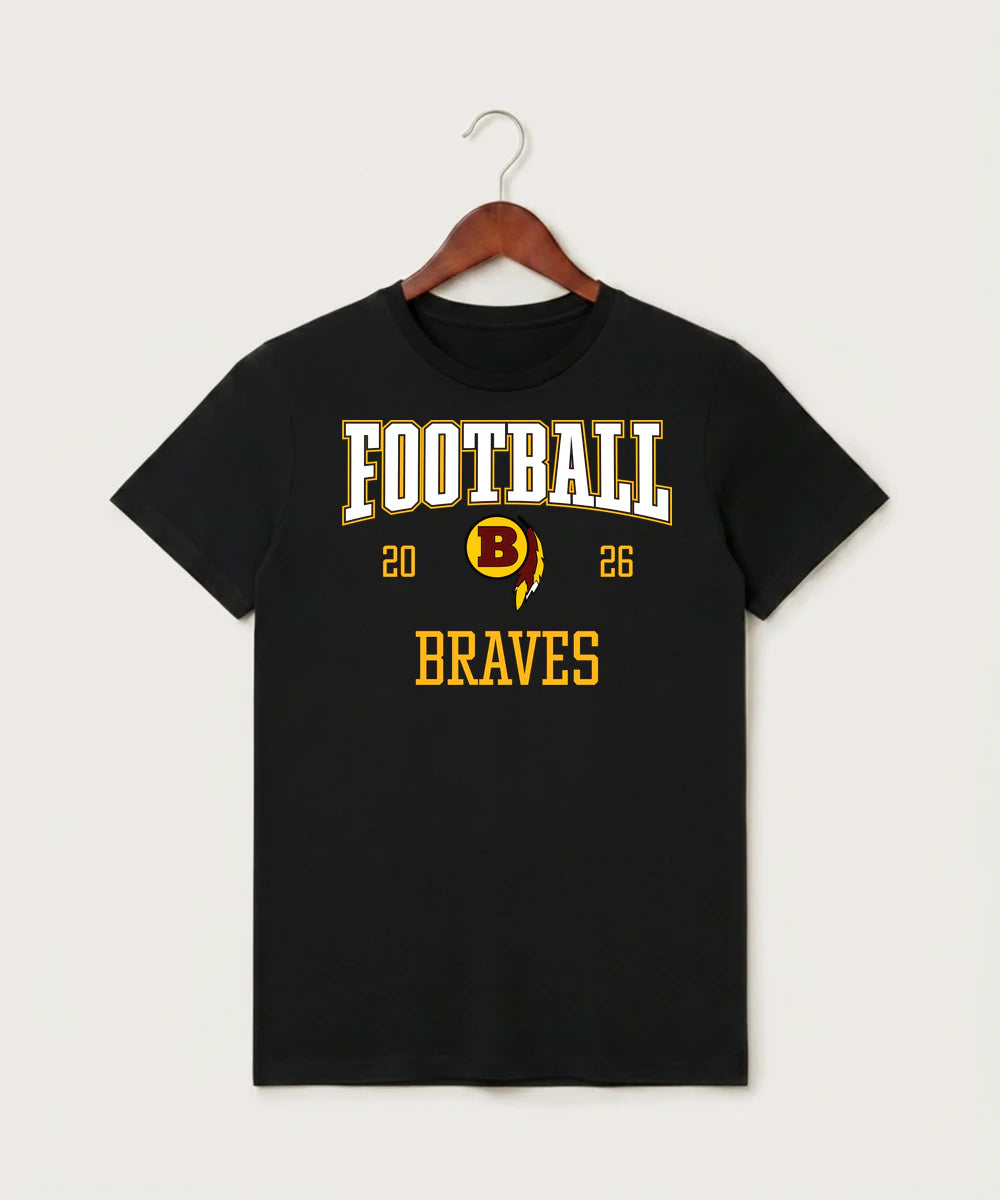 Benson High School Football (Boys) - Black T-Shirt - Full Front