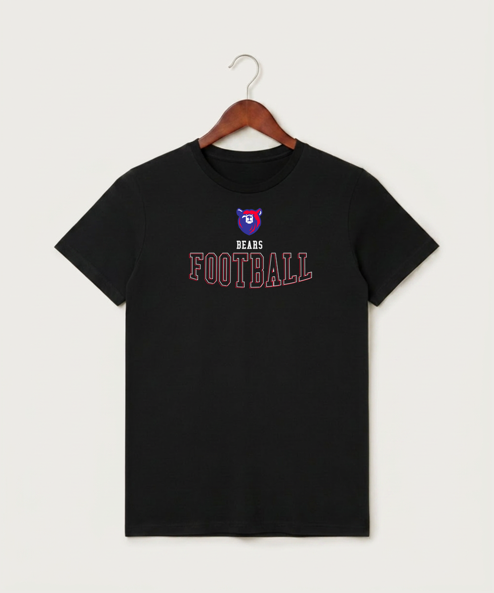 Bertha Hewitt High School Football (Boys) - Black T-Shirt - Full Front