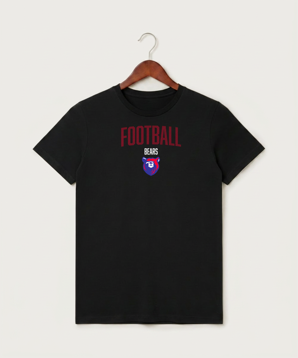Bertha Hewitt High School Football (Boys) - Black T-Shirt - Full Front