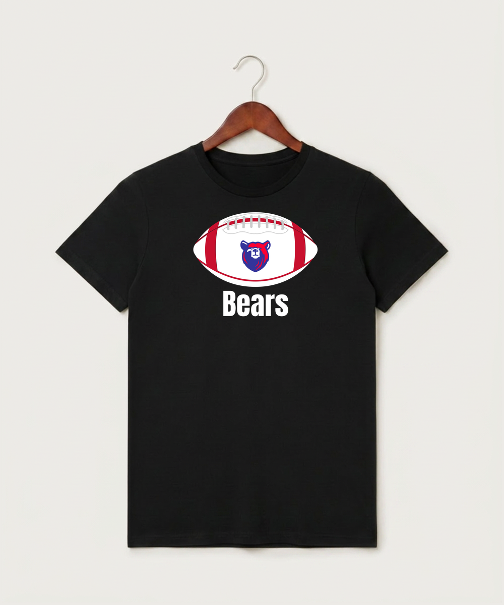 Bertha Hewitt High School Football (Boys) - Black T-Shirt - Full Front