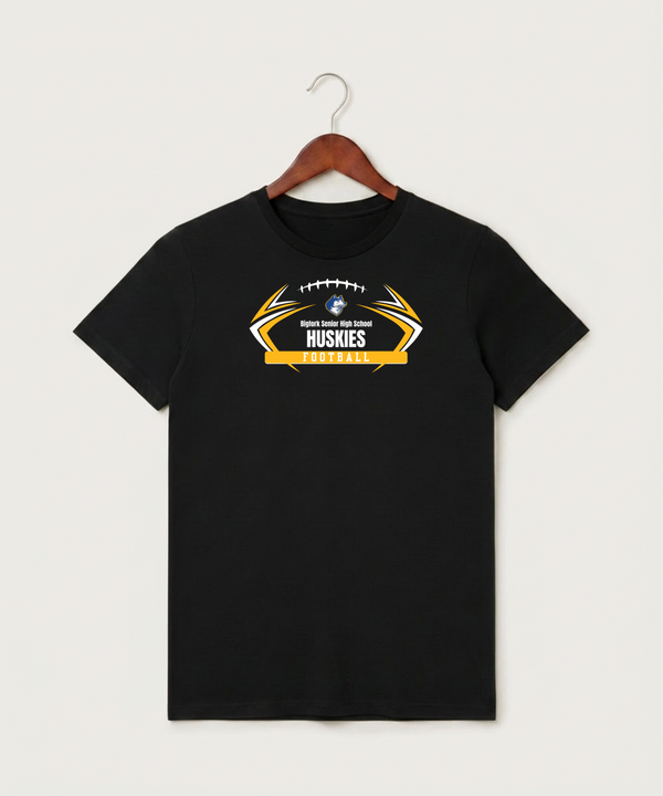 Bigfork Senior High School Football (Boys) - Black T-Shirt - Full Front