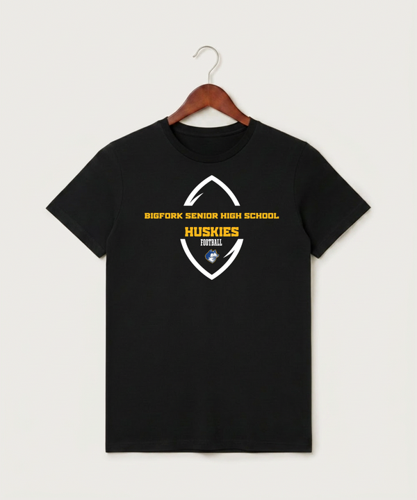 Bigfork Senior High School Football (Boys) - Black T-Shirt - Full Front