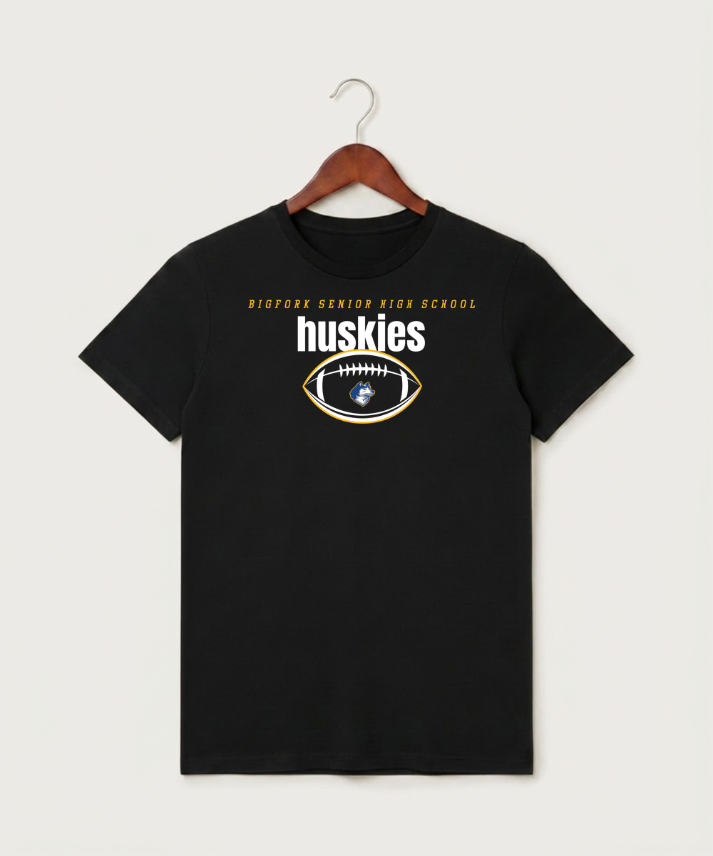 Bigfork Senior High School Football (Boys) - Black T-Shirt - Full Front