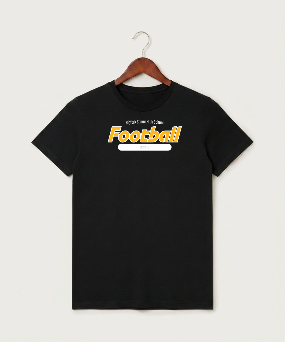 Bigfork Senior High School Football (Boys) - Black T-Shirt - Full Front
