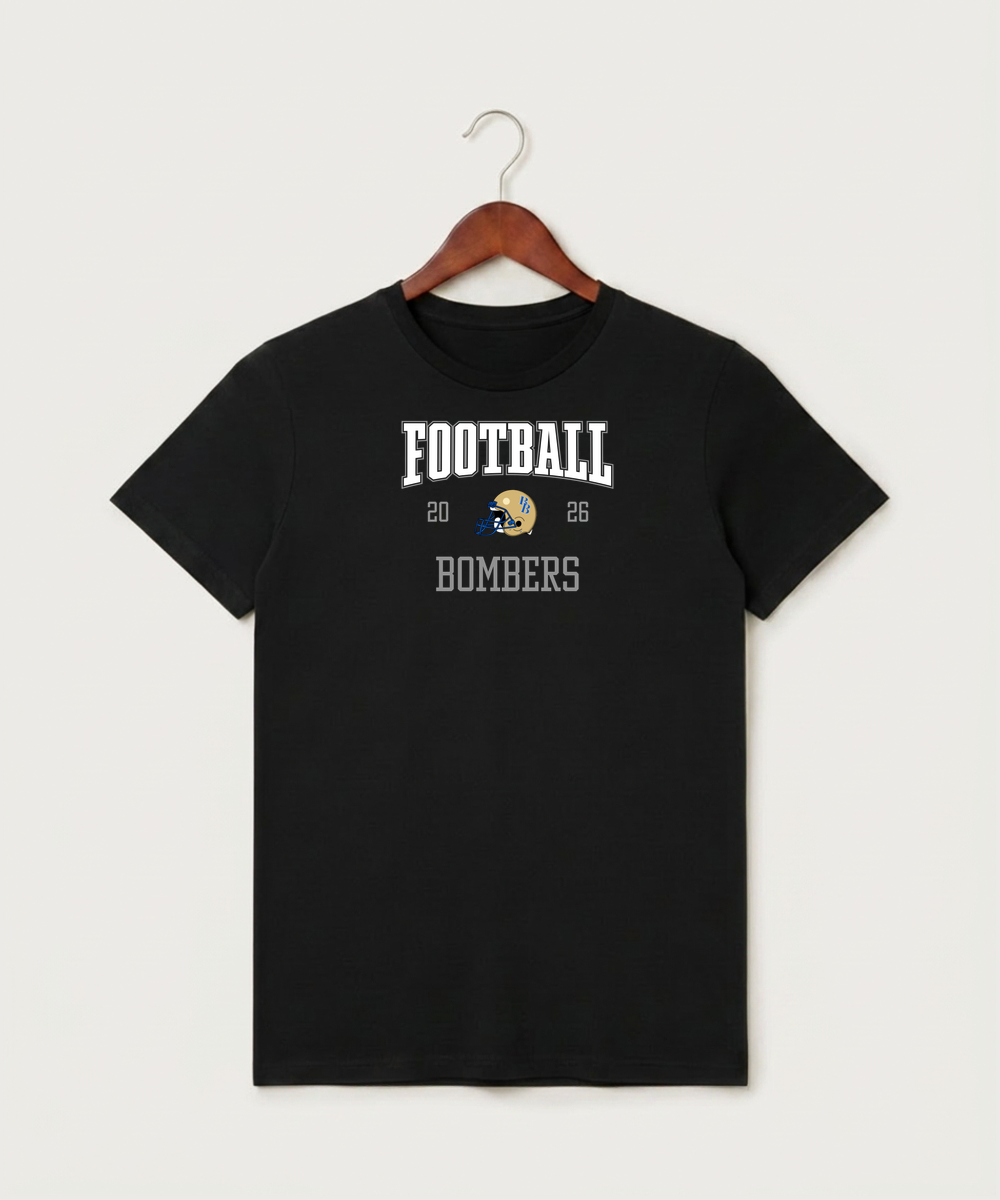 Braham Area High School Football (Boys) - Black T-Shirt - Full Front