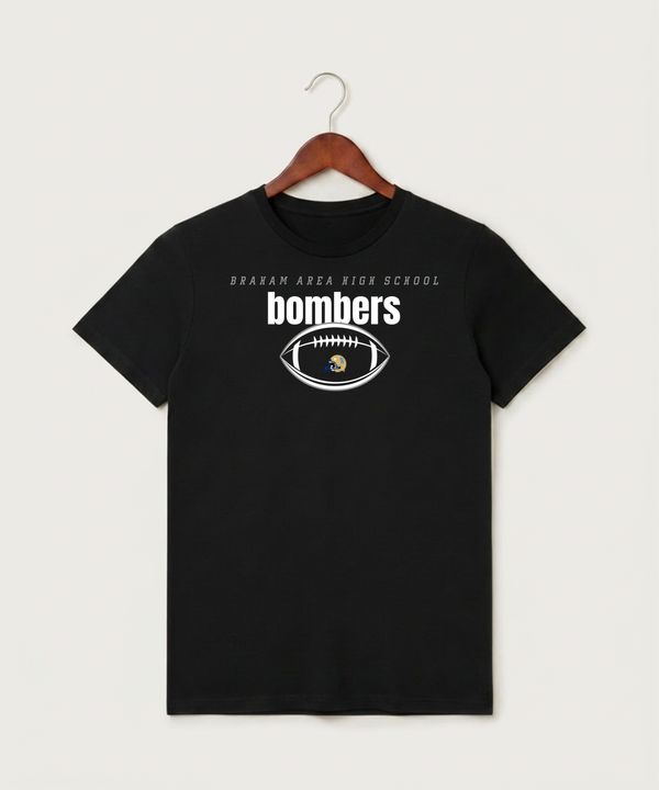 Braham Area High School Football (Boys) - Black T-Shirt - Full Front