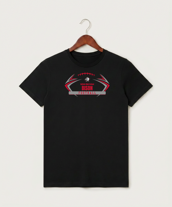 Buffalo High School Football (Boys) - Black T-Shirt - Full Front