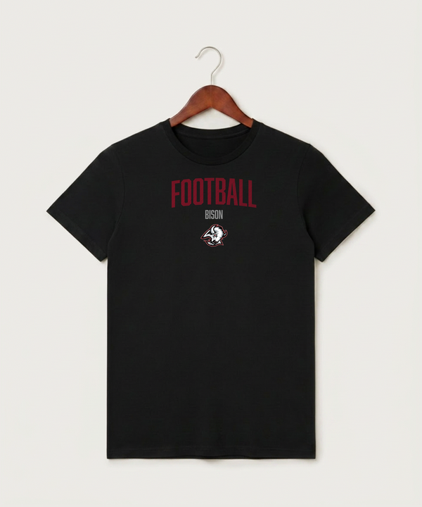 Buffalo High School Football (Boys) - Black T-Shirt - Full Front
