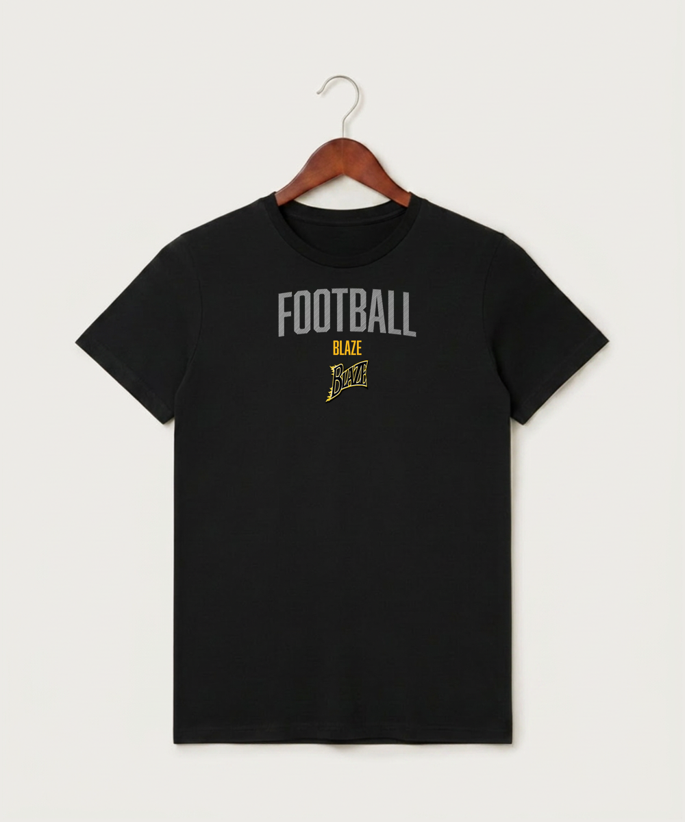 Burnsville High School Football (Boys) - Black T-Shirt - Full Front