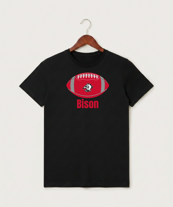 Buffalo High School Football (Boys) - Black T-Shirt - Full Front