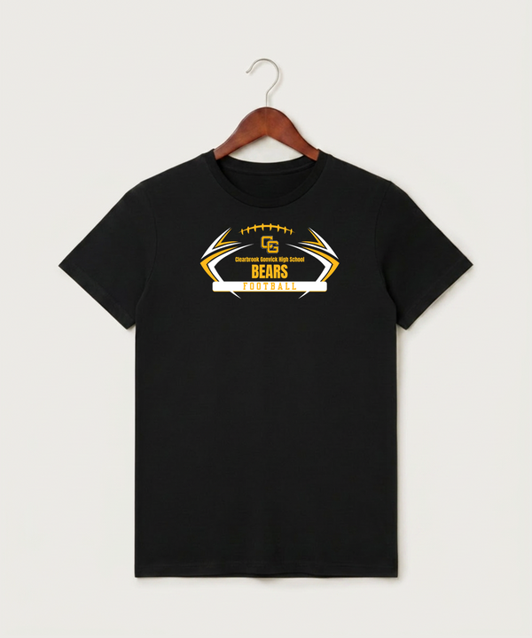 Clearbrook Gonvick High School Football (Boys) - Black T-Shirt - Full Front