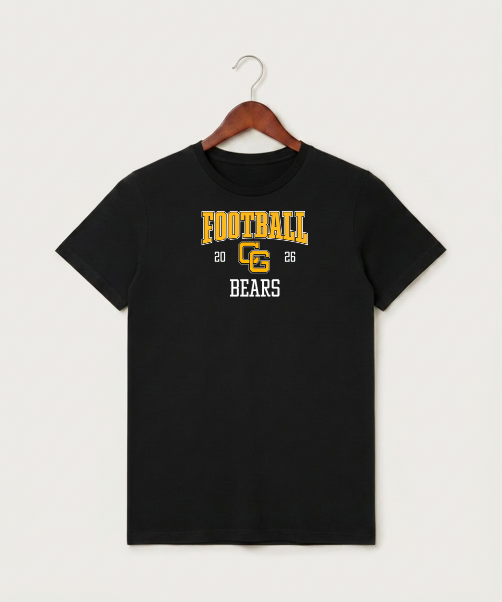 Clearbrook Gonvick High School Football (Boys) - Black T-Shirt - Full Front