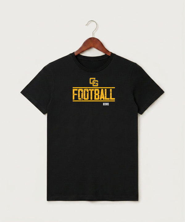 Clearbrook Gonvick High School Football (Boys) - Black T-Shirt - Full Front