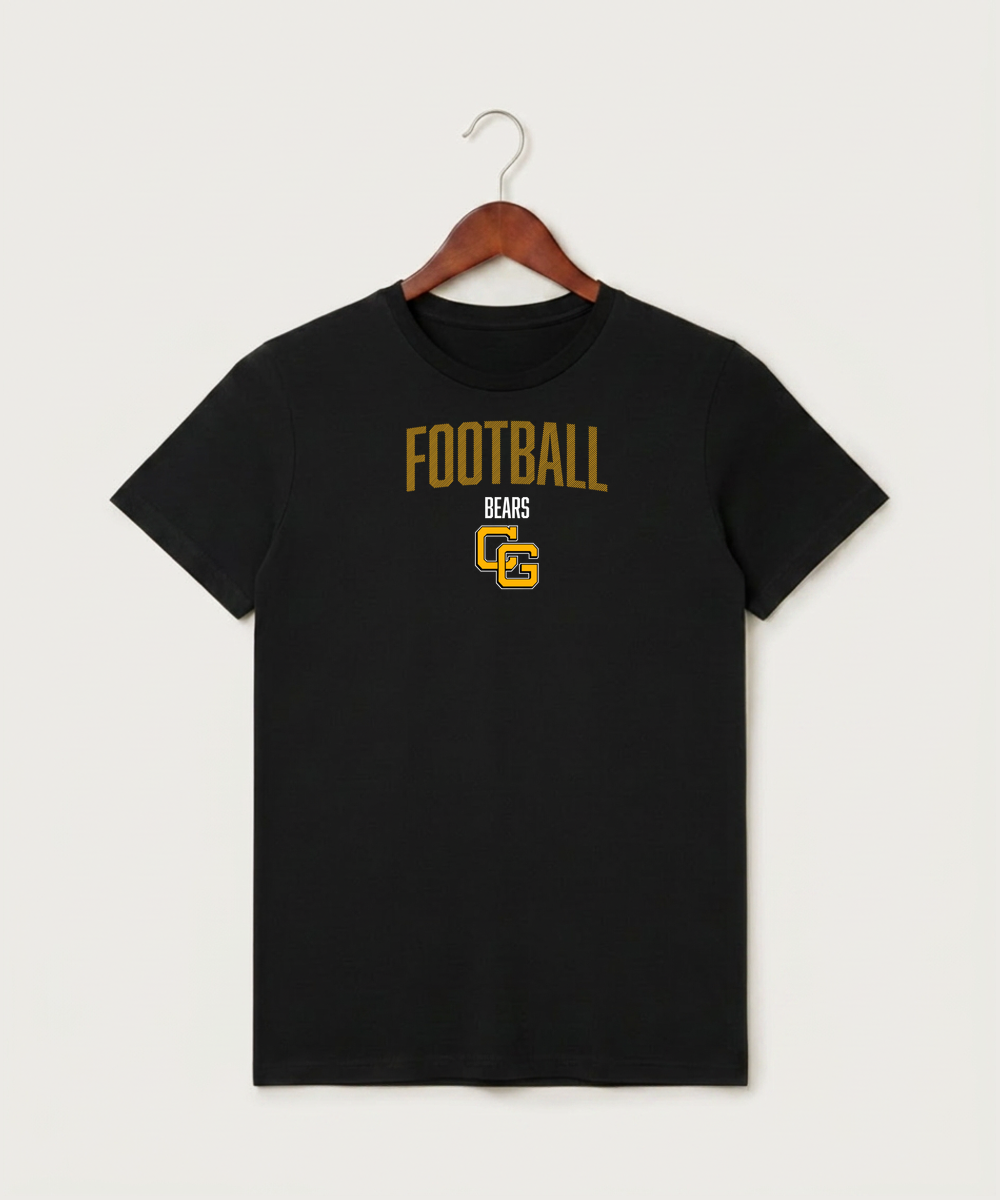Clearbrook Gonvick High School Football (Boys) - Black T-Shirt - Full Front