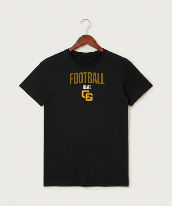 Clearbrook Gonvick High School Football (Boys) - Black T-Shirt - Full Front
