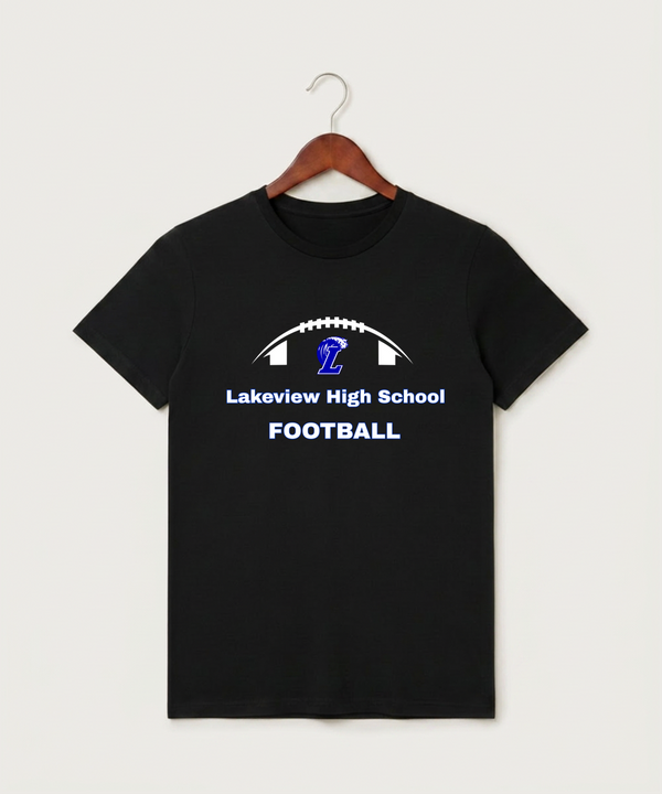 Lakeview High School Football (Boys) - Black T-Shirt - Full Front