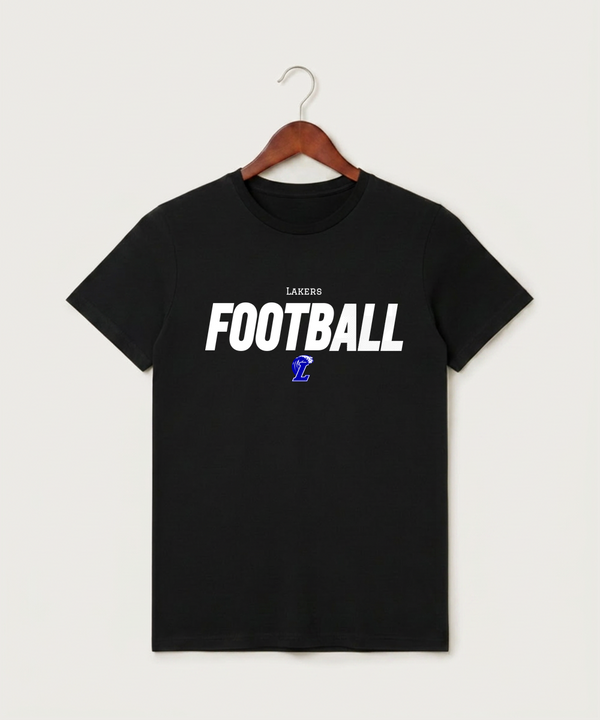 Lakeview High School Football (Boys) - Black T-Shirt - Full Front